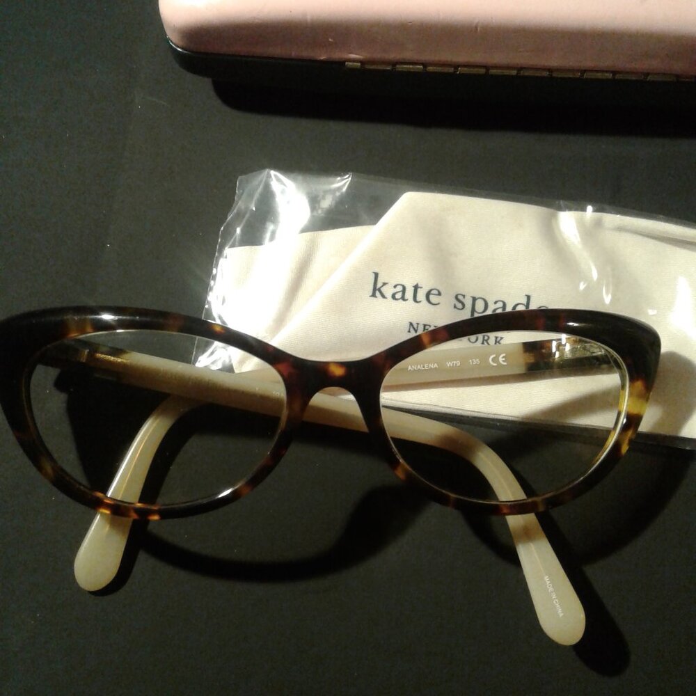 Kate Spade Dark Havana/Beige Cat Eye Eyeglasses - Lower Price/W79